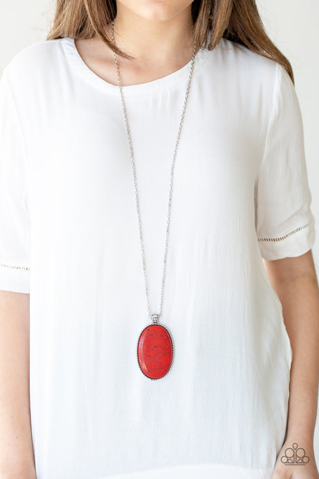 Paparazzi ~ Stone Stampede ~ Red Necklace Set