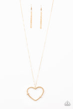 Load image into Gallery viewer, Paparazzi ~ Straight From The Heart ~ Gold Heart Pendant Necklace Set