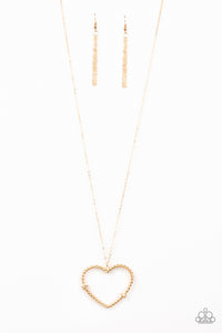 Paparazzi ~ Straight From The Heart ~ Gold Heart Pendant Necklace Set