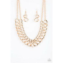 Load image into Gallery viewer, Paparazzi ~ Street Meet and Greet ~ Gold Necklace Set