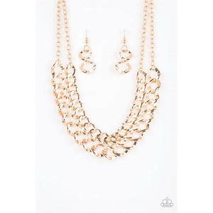 Paparazzi ~ Street Meet and Greet ~ Gold Necklace Set