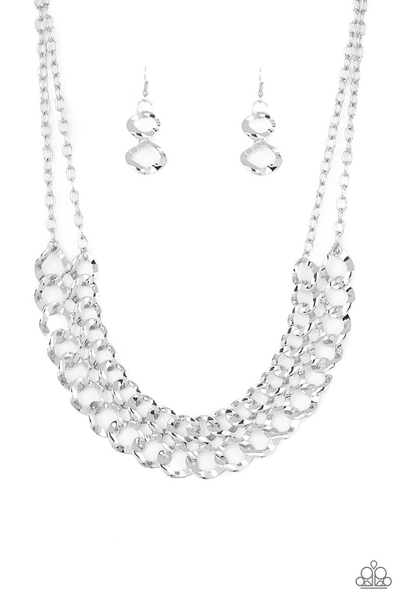 Paparazzi ~ Street Meet and Greet ~ Silver Necklace Set