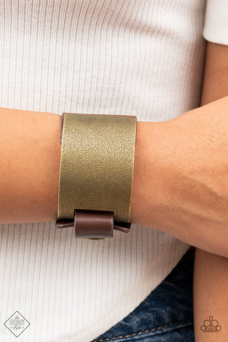 Paparazzi ~ Studded Synchronism ~ Brass Bracelet (Fashion Fix Exclusive)