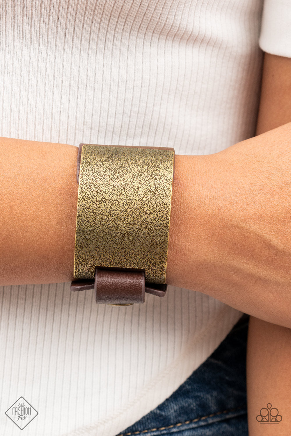 Paparazzi ~ Studded Synchronism ~ Brass Bracelet (Fashion Fix Exclusive)