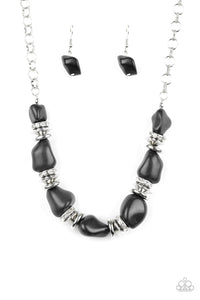 Paparazzi ~ Stunningly Stone Age ~ Black Necklace Set