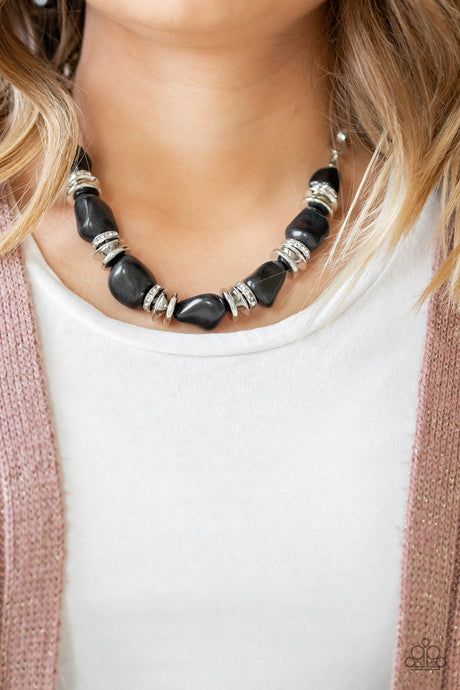 Paparazzi ~ Stunningly Stone Age ~ Black Necklace Set