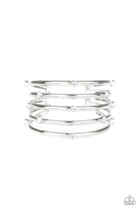 Paparazzi ~ Sugarlicious Sparkle ~ White Cuff Bracelet (Life of the Party Exclusive)