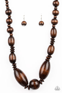 Paparazzi - Summer Breezin - Brown Wooden Bead Necklace - Klassy Jewelz Boutique