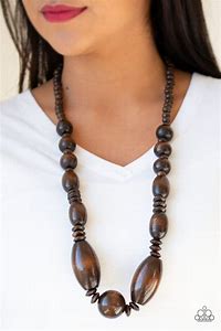 Paparazzi - Summer Breezin - Brown Wooden Bead Necklace - Klassy Jewelz Boutique