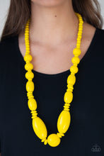Load image into Gallery viewer, Paparazzi ~ Summer Breezin ~ Yellow Wooden Bead Necklace Set