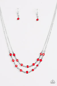 Paparazzi ~ Summer Girl ~ Red Necklace  Set