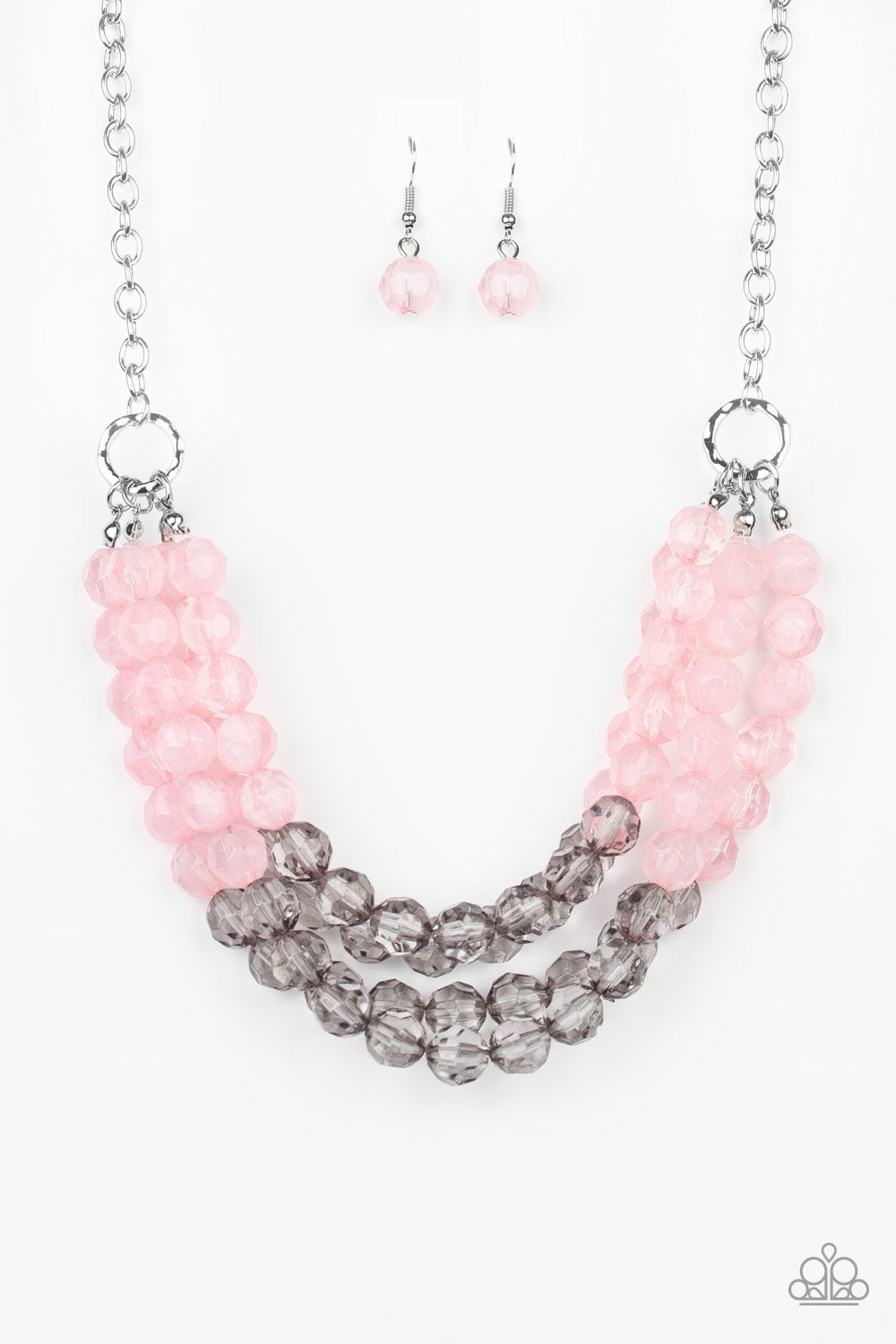Paparazzi - Summer Ice - Pink and Gray Bead Necklace - Klassy Jewelz Boutique