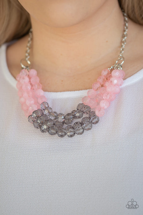 Paparazzi - Summer Ice - Pink and Gray Bead Necklace - Klassy Jewelz Boutique