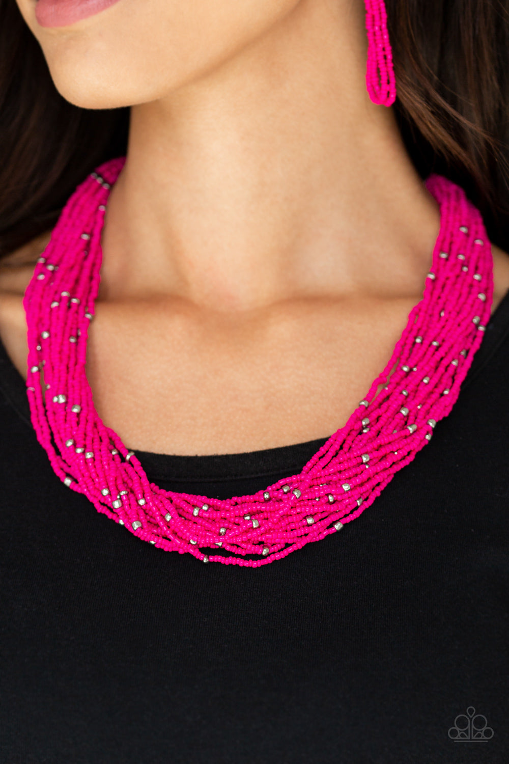 Paparazzi ~ Summer Samba ~ Pink Seed Bead Necklace Set
