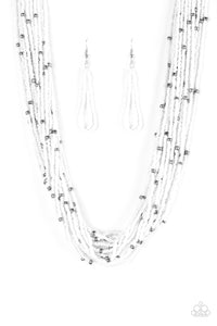 Paparazzi ~ Summer Samba ~ White  Seed Bead Necklace Set