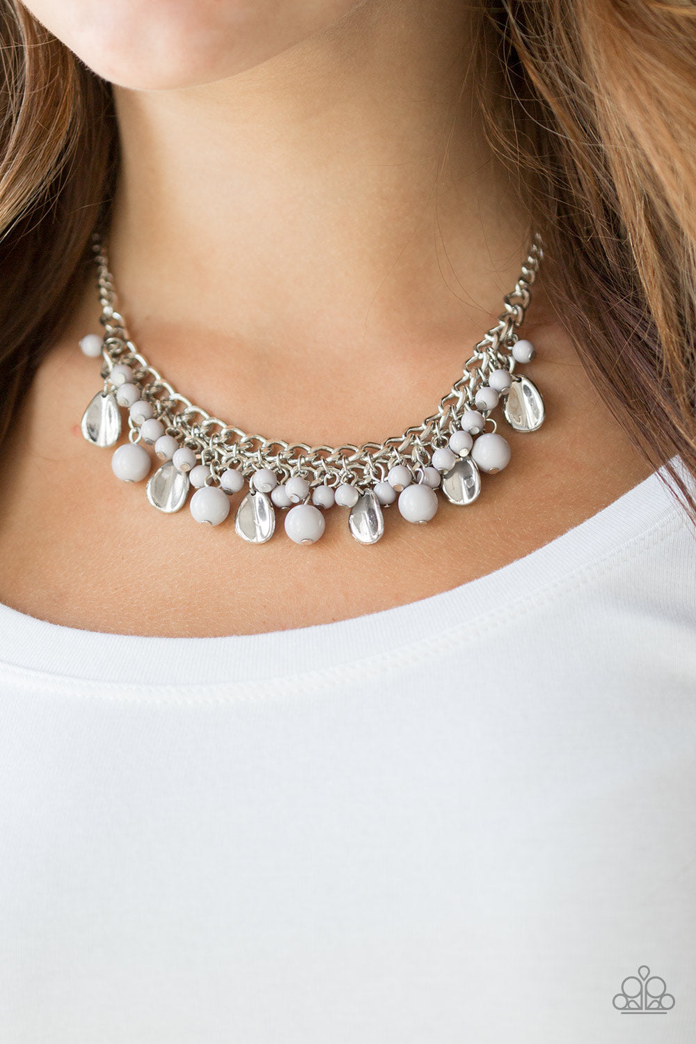 Paparazzi ~ Summer Showdown ~ Silver Necklace Set