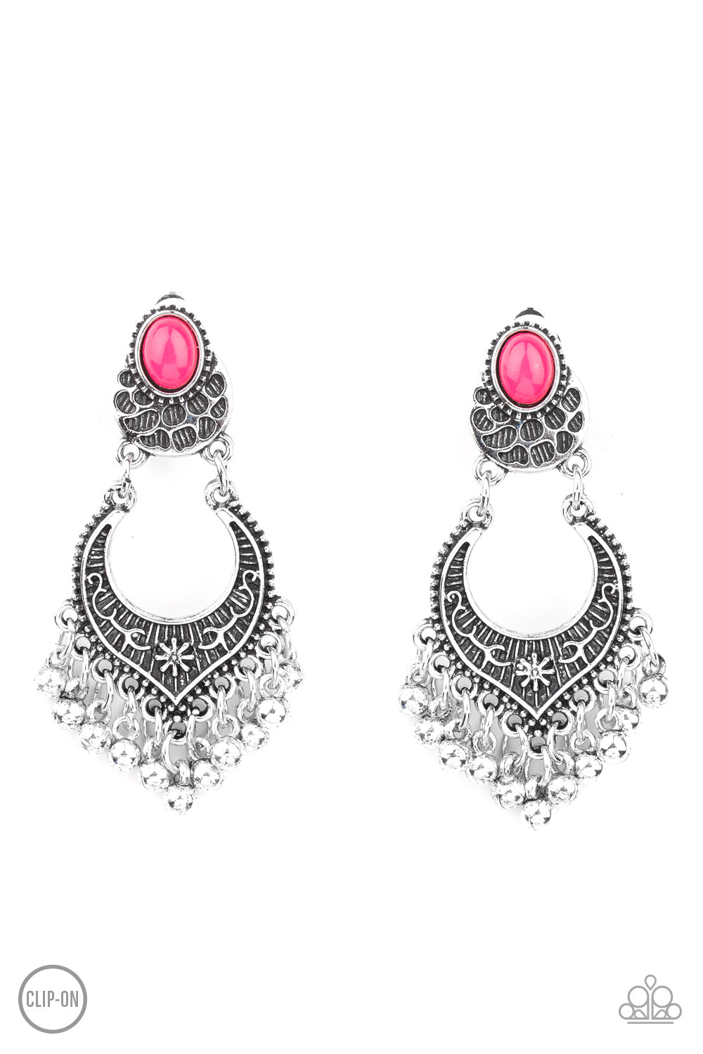 Paparazzi ~ Summery Gardens ~ Pink Clip-On Earrings