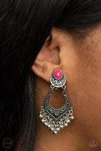 Load image into Gallery viewer, Paparazzi ~ Summery Gardens ~ Pink Clip-On Earrings