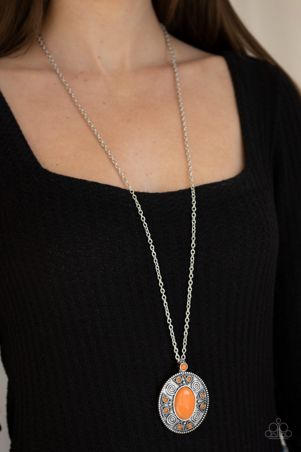 Paparazzi - Sunset Sensation - Orange  Necklace Set