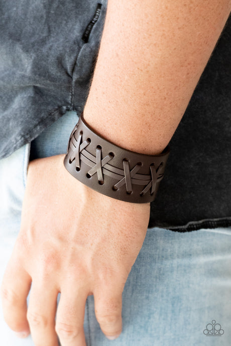 Paparazzi - Super Sporty - Brown Urban Snap Bracelet (Mens)