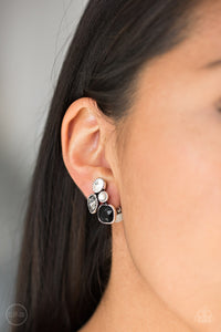 Paparazzi ~ Super Superstar ~ Black Clip-On Earrings