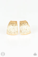 Load image into Gallery viewer, Paparazzi - Superstar Shimmer - Gold Clip-On Earrings -$5.00