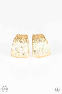 Paparazzi - Superstar Shimmer - Gold Clip-On Earrings -$5.00