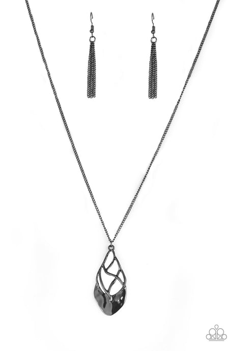 Paparazzi ~ Swank Bank ~ Black Gunmetal Necklace Set