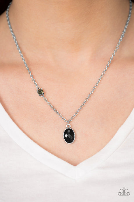 Paparazzi ~ Take A Gamble ~ Black Pendant Necklace Set