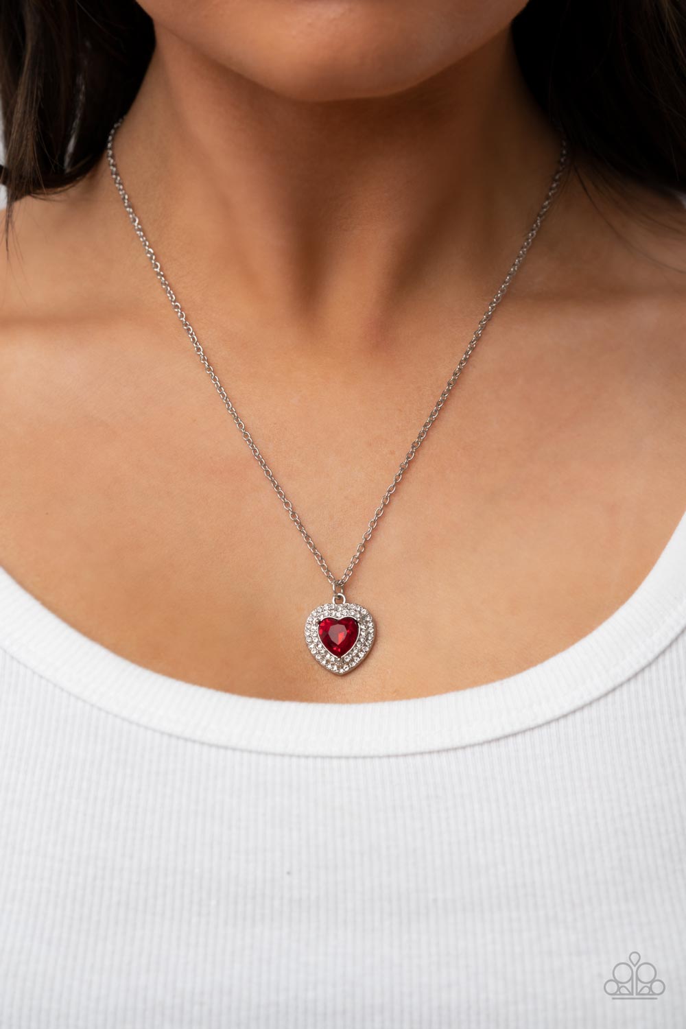 Paparazzi ~ Taken with Twinkle ~ Red Heart Pendant Necklace Set