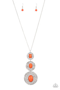 Paparazzi - Talisman Trendsetter - Orange Necklace Set