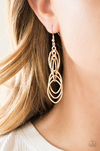 Paparazzi ~ Tangle Tango ~ Gold Earrings