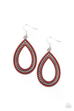 Load image into Gallery viewer, Paparazzi ~ Tear Tracks ~ Red Earrings