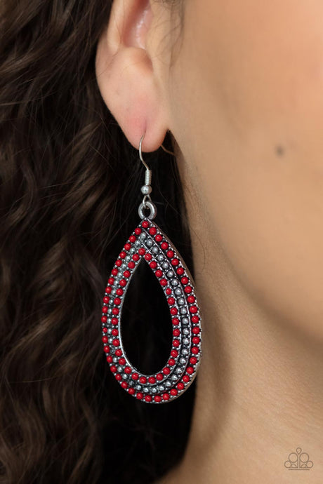 Paparazzi ~ Tear Tracks ~ Red Earrings