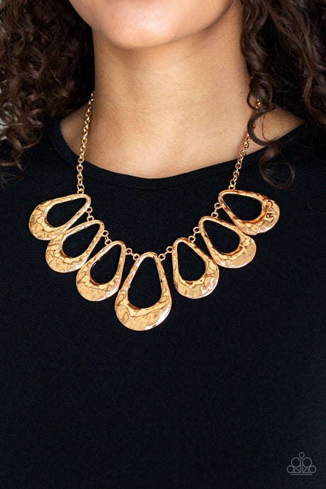Paparazzi ~ Teardrop Envy ~ Gold Necklace Set