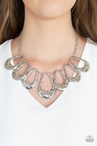 Paparazzi ~ Teardrop  Envy ~ Silver Necklace  Set
