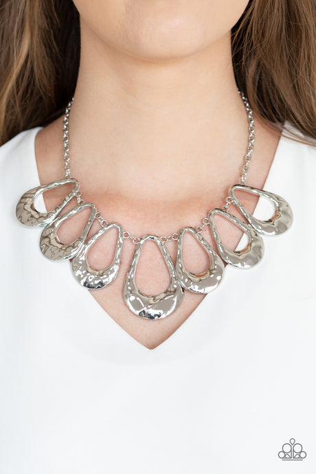 Paparazzi ~ Teardrop  Envy ~ Silver Necklace  Set