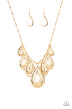 Load image into Gallery viewer, Paparazzi ~ Teardrop Tempest ~ Gold Necklace Set