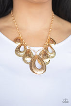 Load image into Gallery viewer, Paparazzi ~ Teardrop Tempest ~ Gold Necklace Set