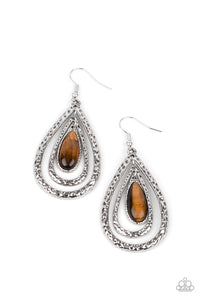 Paparazzi ~ Teardrop Torrent ~  Brown Earrings