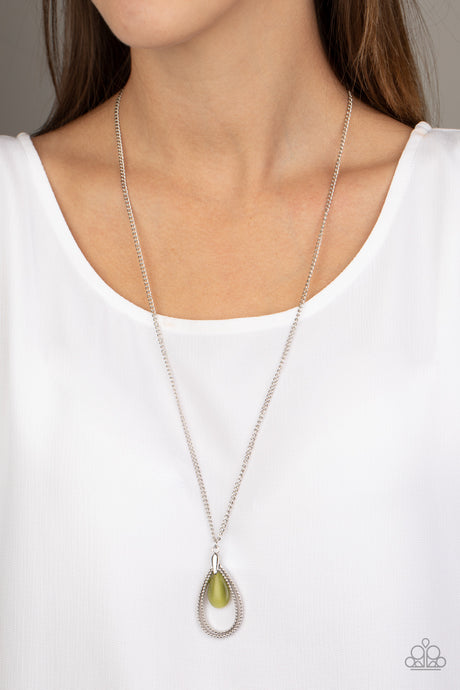 Paparazzi ~ Teardrop Tranquility ~ Green Necklace Set