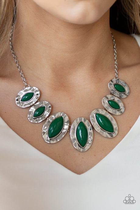 Paparazzi ~ Terra Color ~ Green Beaded Necklace Set
