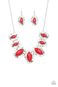 Paparazzi ~ Terra Color ~ Red Necklace Set