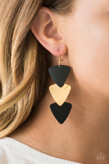Paparazzi ~ Terra Trek ~ Black Earrings