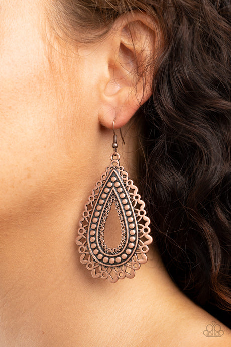 Paparazzi ~ Texture Garden ~ Copper Earrings