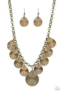 Paparazzi ~ Texture Storm ~ Brass Necklace Set