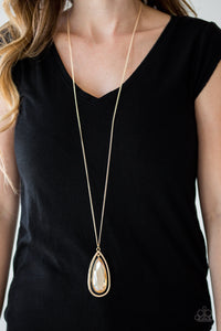 Paparazzi - The Royal Coronation - Gold Teardrop Necklace - Klassy Jewelz Boutique