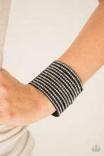 Load image into Gallery viewer, Paparazzi ~ The Boss Is Back ~ Black Hematite Rhinestone Wrap Bracelet