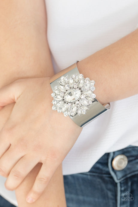 Paparazzi - The Fashionmonger - White Cuff Bracelet