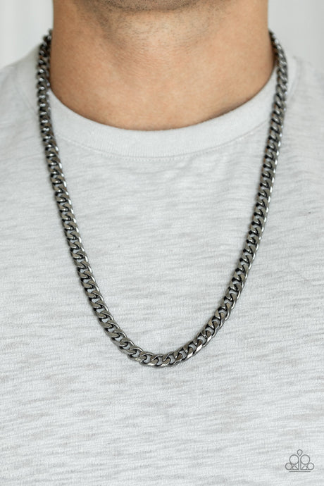 Paparazzi ~ The Game CHAIN-ger ~ Men's Black/Gunmetal Urban Necklace